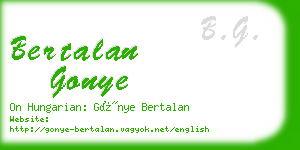 bertalan gonye business card